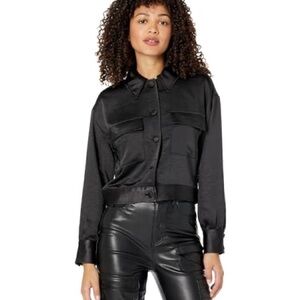 BCBGMaxAzria Black Satin Blazer